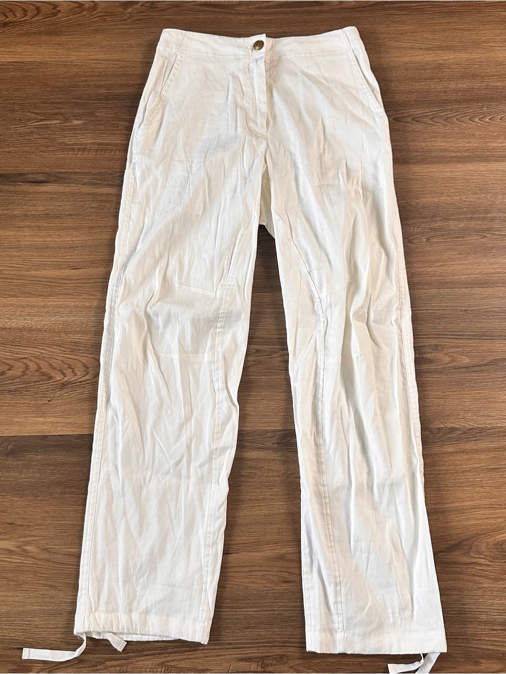Rag and Bone Dawn Pants Straight Leg White Size 2 Trousers Linen Coastal Preppy